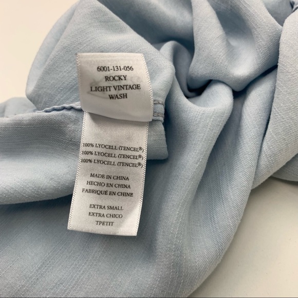 Rails Chambray Blue Dress Lace Up Tassels Bohemian Casual Size XS - Picture 8 of 14